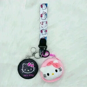 Hello Kitty Coin Purse Keychain & Mirror Keychain Bundle